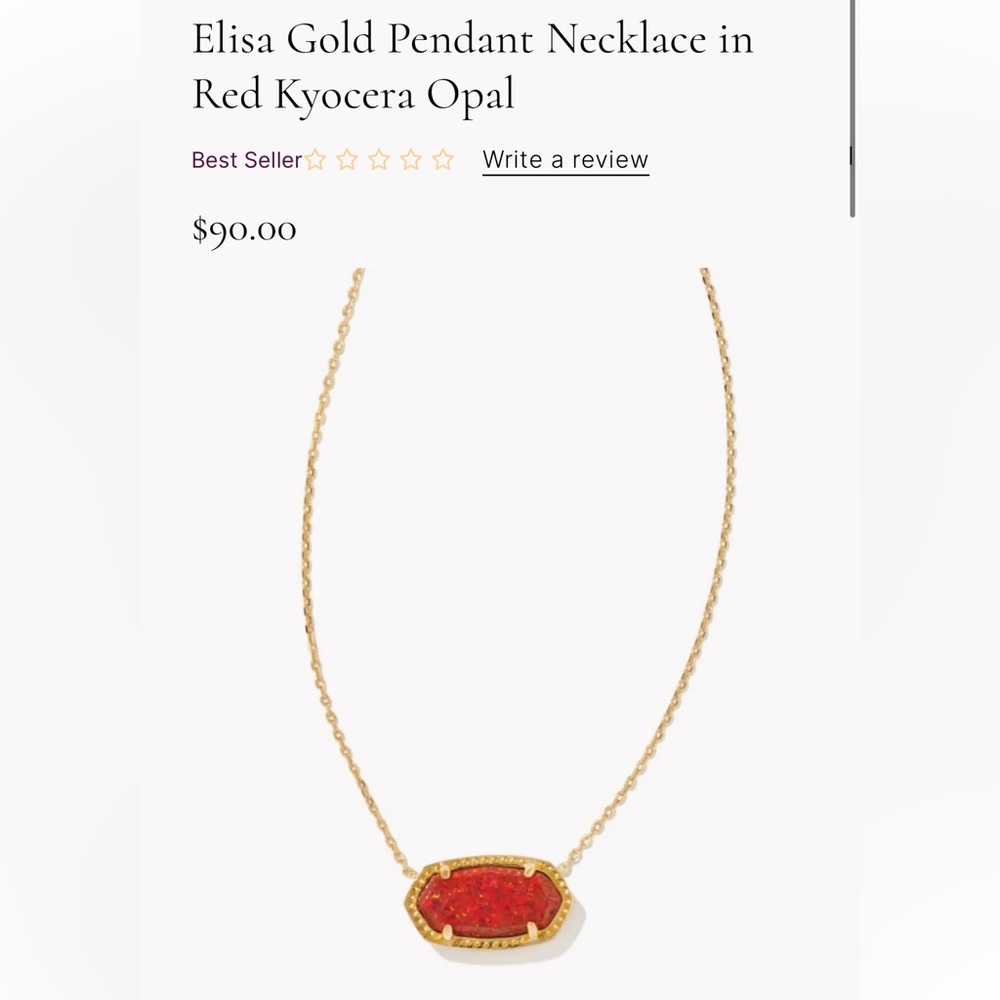 Kendra Scott Elisa pendant necklace in gold/red Kyocera Opal